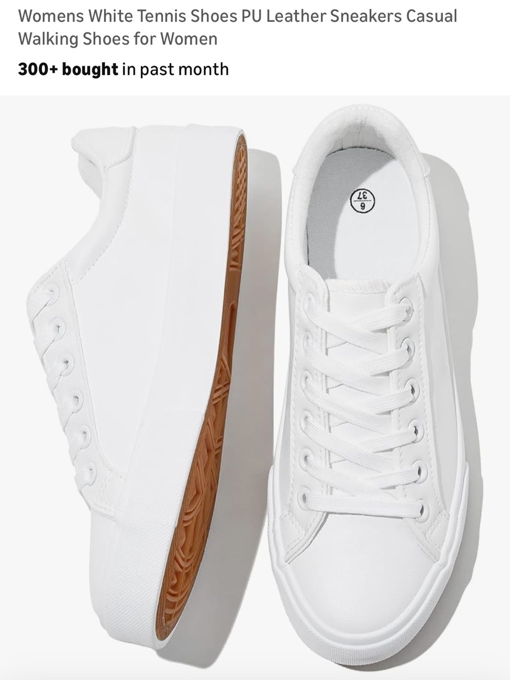 White Low-Top Casual Sneakers with Gum Sole